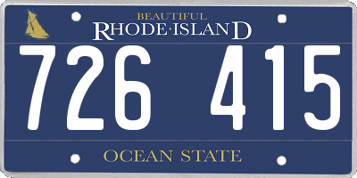 RI license plate 726415