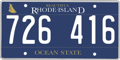 RI license plate 726416