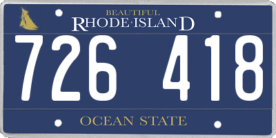 RI license plate 726418