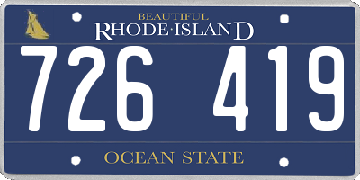 RI license plate 726419