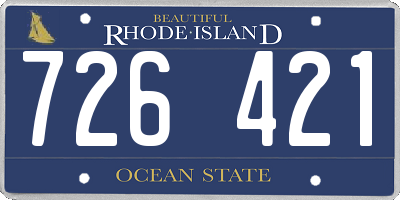 RI license plate 726421