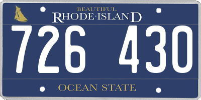 RI license plate 726430