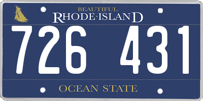 RI license plate 726431