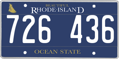 RI license plate 726436
