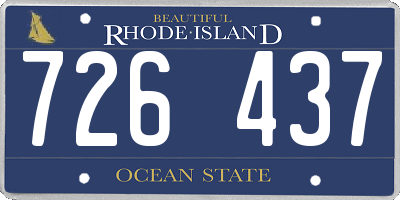 RI license plate 726437