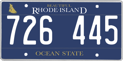 RI license plate 726445
