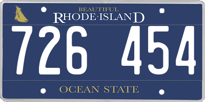 RI license plate 726454