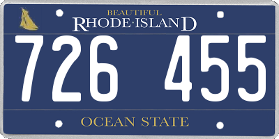 RI license plate 726455