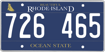 RI license plate 726465