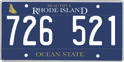 RI license plate 726521