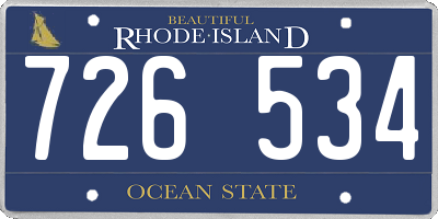RI license plate 726534