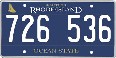 RI license plate 726536