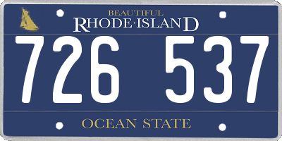 RI license plate 726537