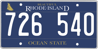 RI license plate 726540