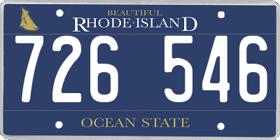 RI license plate 726546