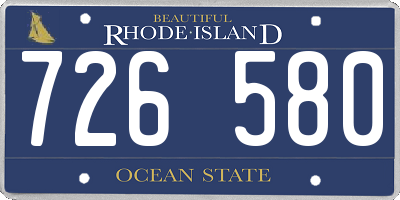 RI license plate 726580