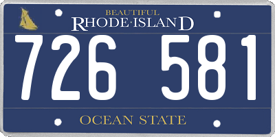 RI license plate 726581