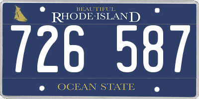 RI license plate 726587