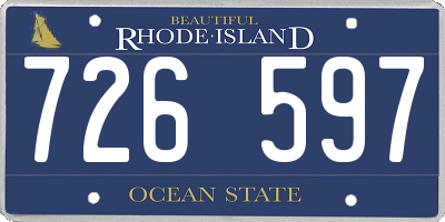 RI license plate 726597