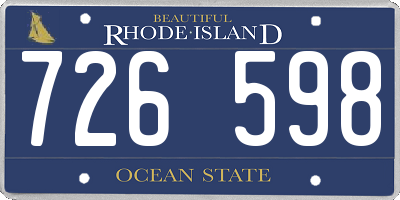 RI license plate 726598