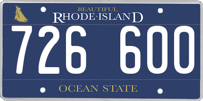 RI license plate 726600