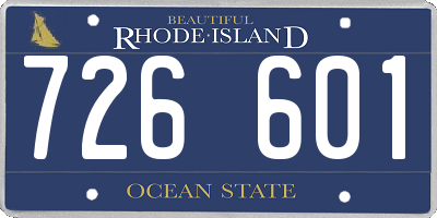 RI license plate 726601