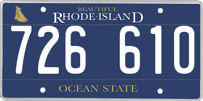 RI license plate 726610
