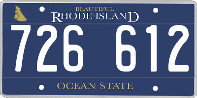 RI license plate 726612