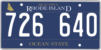 RI license plate 726640