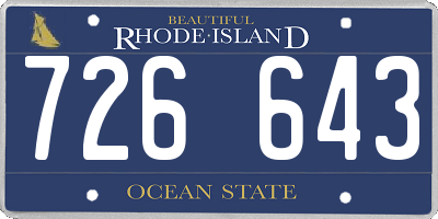 RI license plate 726643