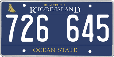 RI license plate 726645