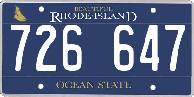 RI license plate 726647
