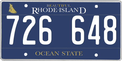 RI license plate 726648