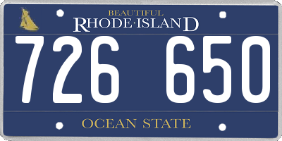 RI license plate 726650