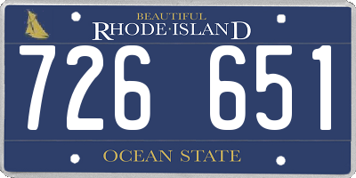 RI license plate 726651