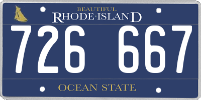 RI license plate 726667