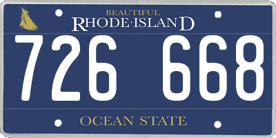 RI license plate 726668