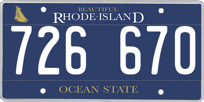 RI license plate 726670