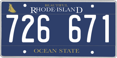 RI license plate 726671
