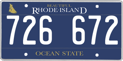 RI license plate 726672