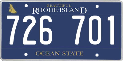 RI license plate 726701