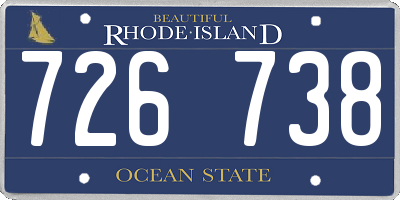 RI license plate 726738