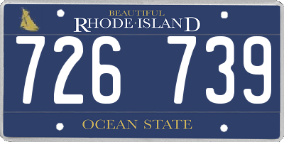 RI license plate 726739