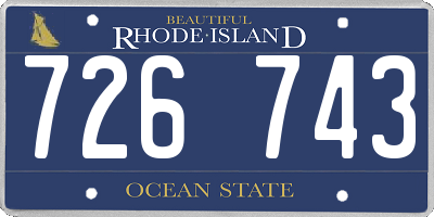 RI license plate 726743