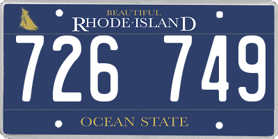RI license plate 726749