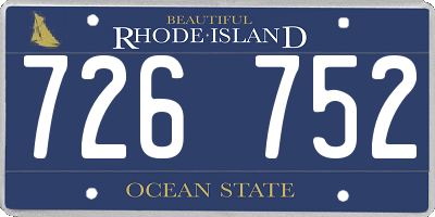 RI license plate 726752