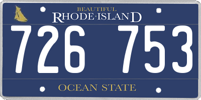 RI license plate 726753