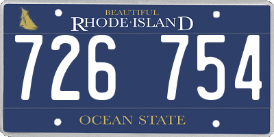 RI license plate 726754