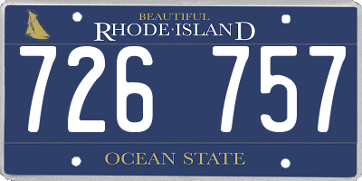 RI license plate 726757
