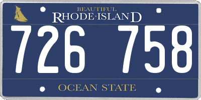 RI license plate 726758